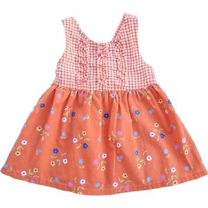 Vintage Small Steps Sundress Orange Floral Baby Girls 18 Months